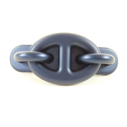 Hermes Tri Maillon PM Aluminum Chaine D'ancre Barrette Navy