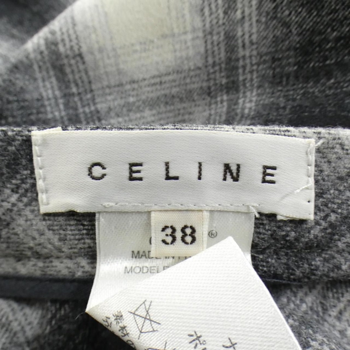 Celine Vintage Skirt Black 38 Beige Check — view 4