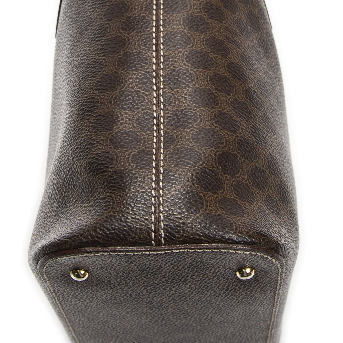 Celine Square Zipped Brown Macadam Canvas Tote — view 7