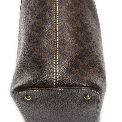Celine Square Zipped Brown Macadam Canvas Tote — view 7