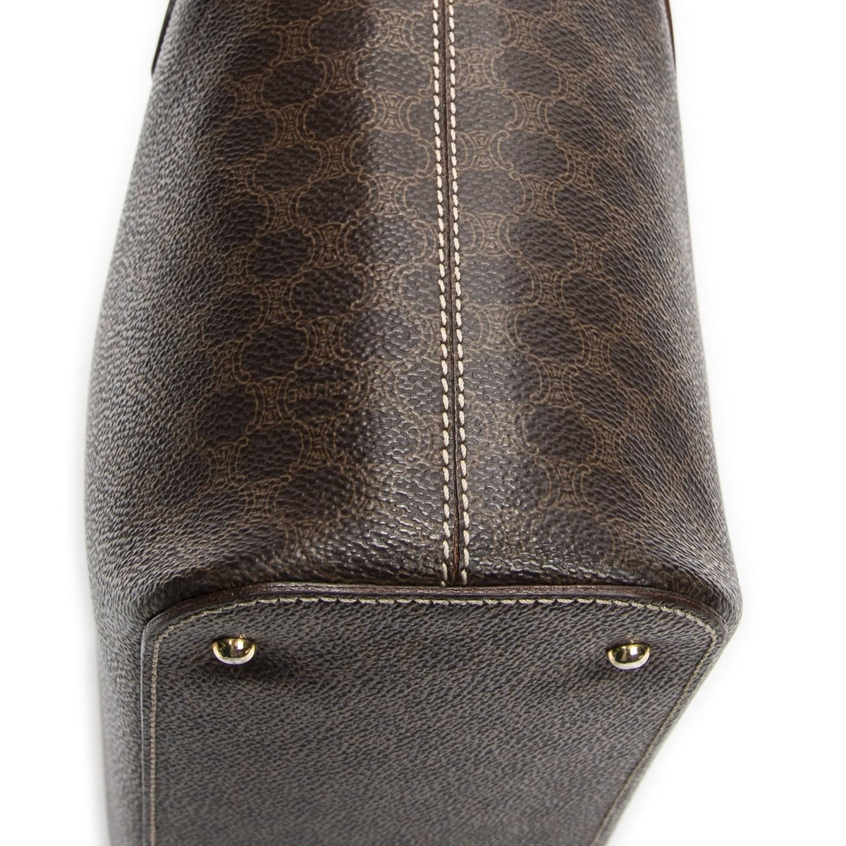 Celine Square Zipped Brown Macadam Canvas Tote — view 8