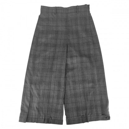 Balenciaga Pants Check Wide 34 Gray Black Wool