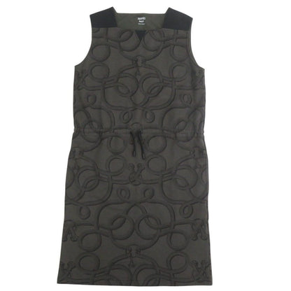 Hermes Palfuroire Mix 36 Cotton Dark Gray Black Sleeveless Dress