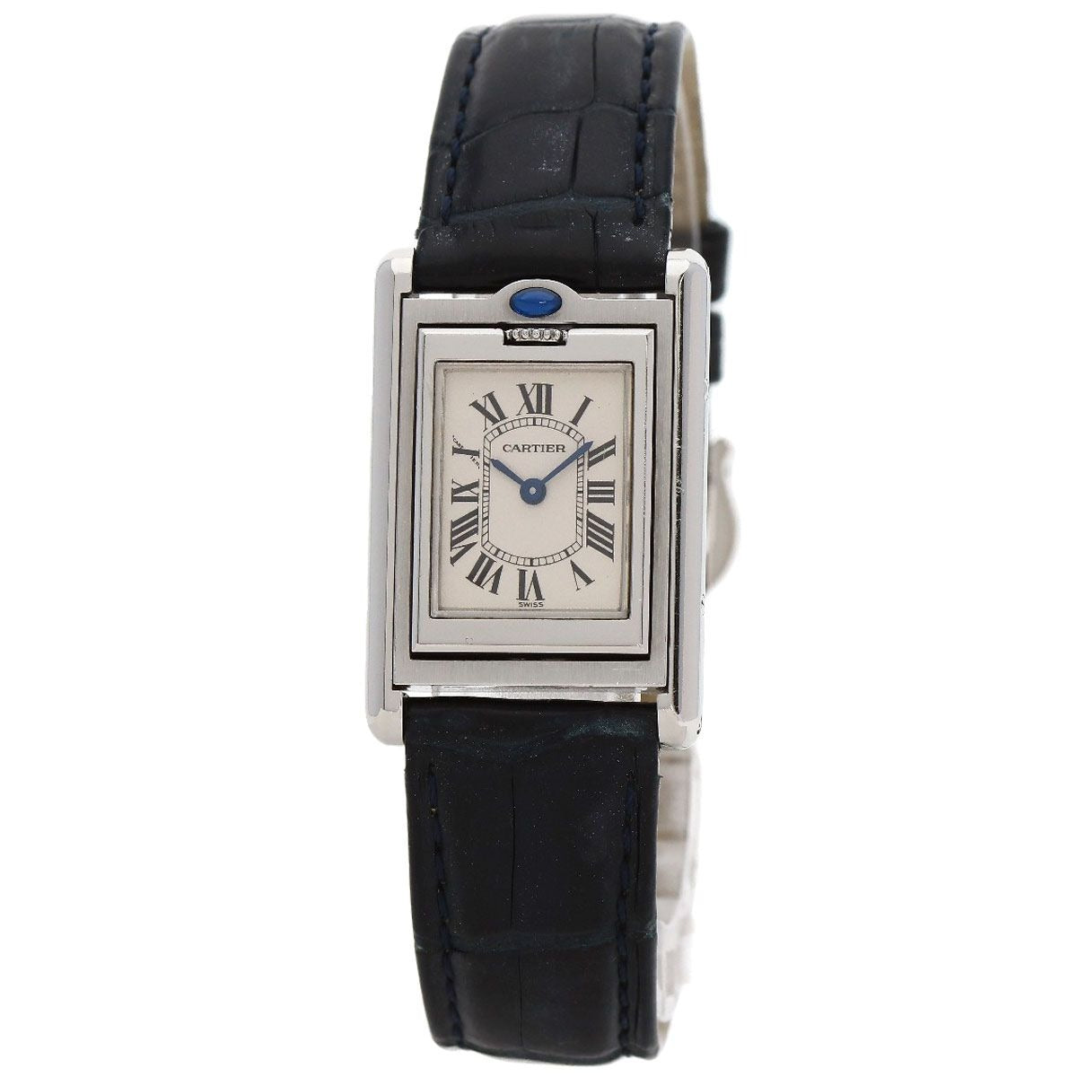 Cartier Tank Basculant SM Watch SS Leather