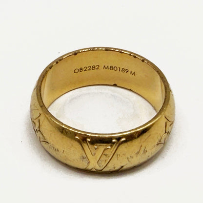 Louis Vuitton Signet Monogram Logo Gold Ring 10 — view 7