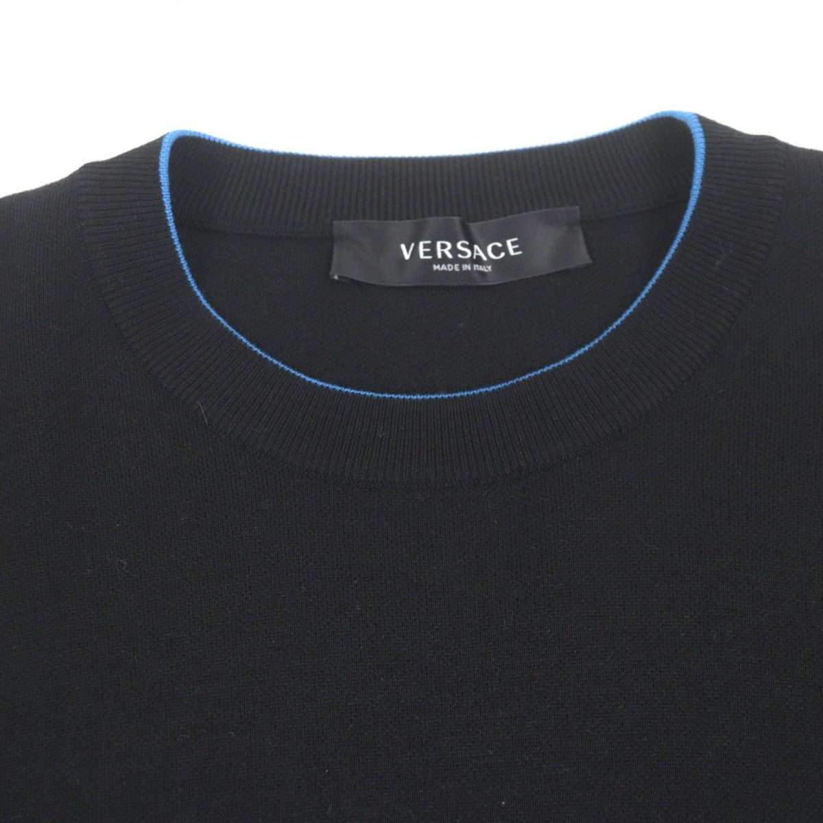 Versace Wool Logo Pullover Knit Sweater Black 48 — view 2