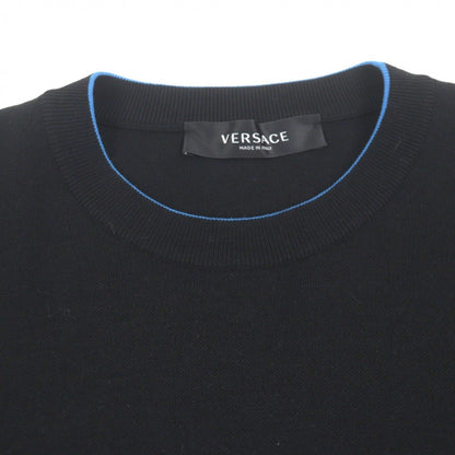 Versace Wool Logo Pullover Knit Sweater Black 48 — view 2