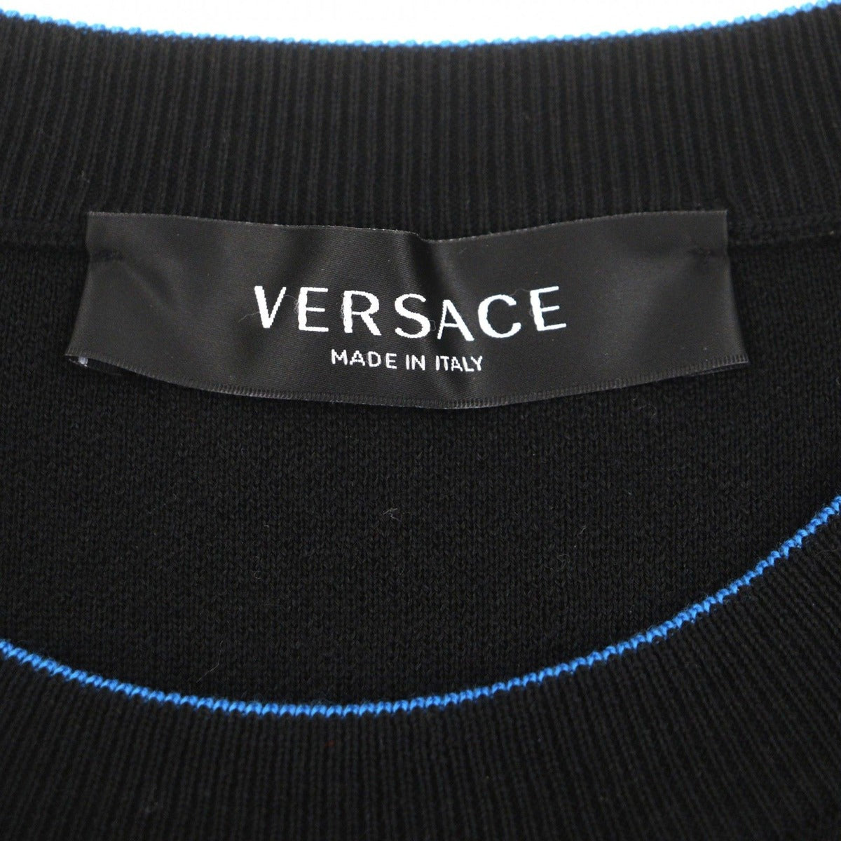 Versace Wool Logo Pullover Knit Sweater Black 48 — view 6