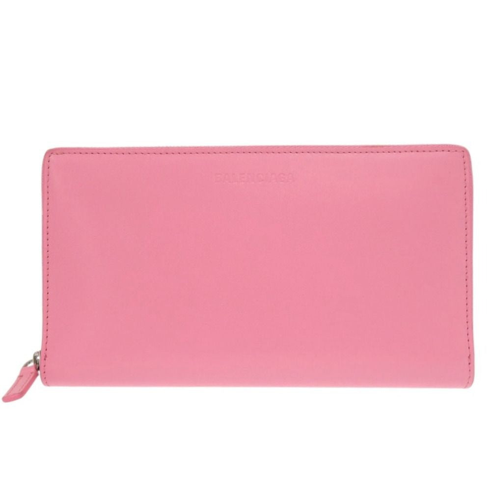 Balenciaga Essential Continental Wallet Leather Pink