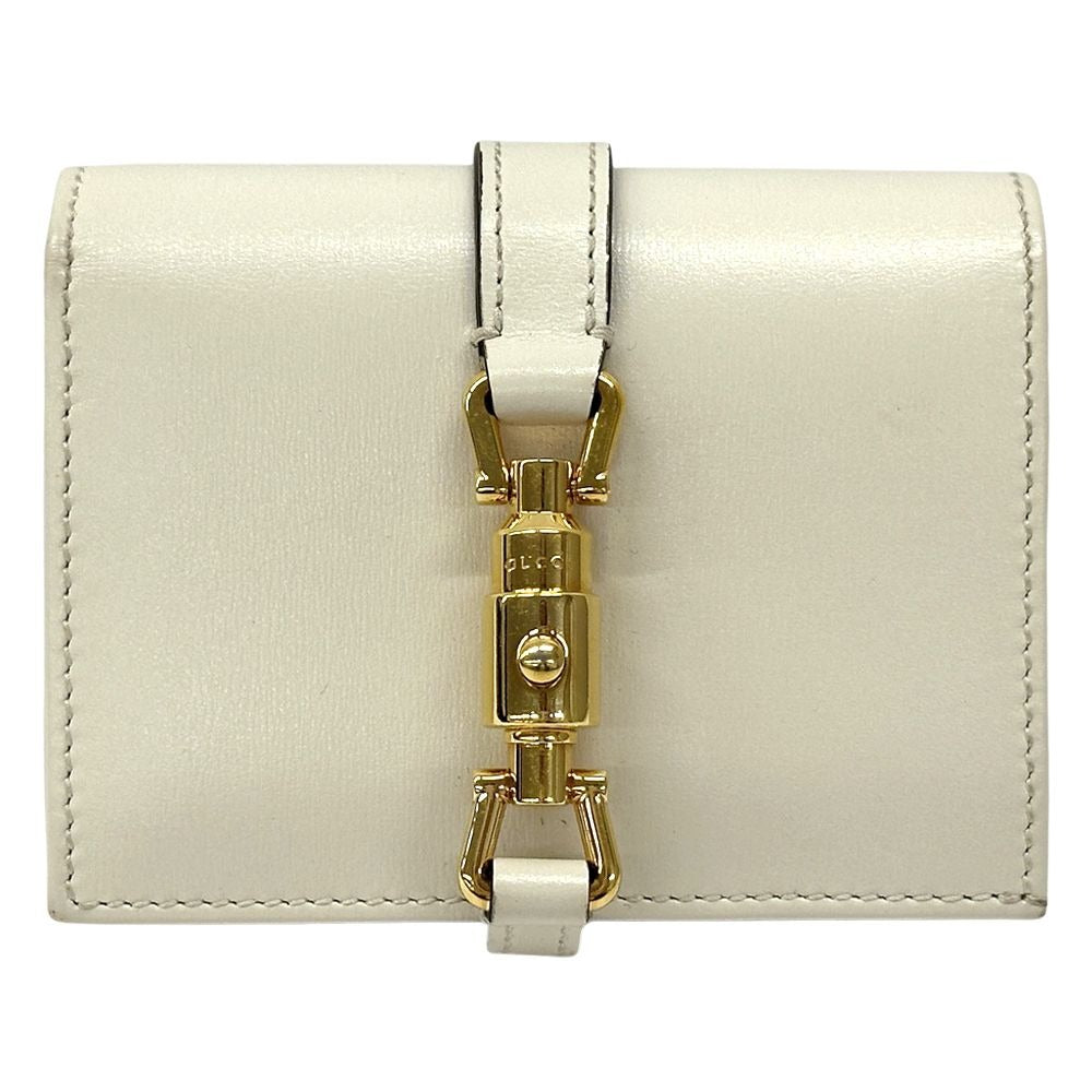 Gucci Wallet New Jackie Bifold Leather Ivory Gold