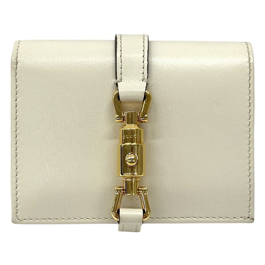Gucci Wallet New Jackie Bifold Leather Ivory Gold