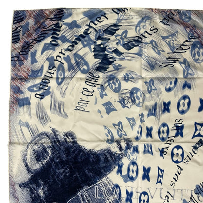 Louis Vuitton Scarf Silk Monogram Motorcycle White — view 2