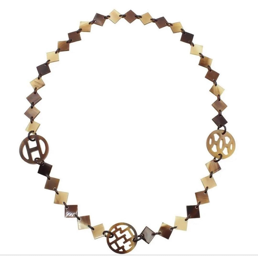 Hermes Diva Buffalo Horn Long Necklace