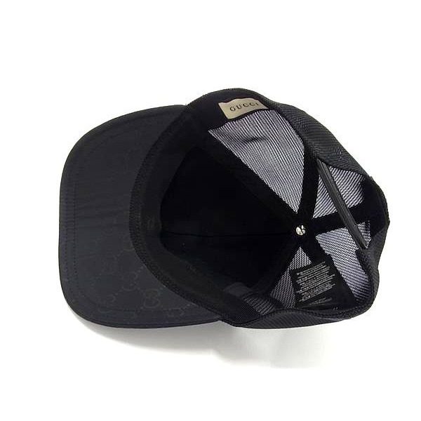 Gucci GG Pattern Nylon Baseball Cap Hat S 57 Black — view 3