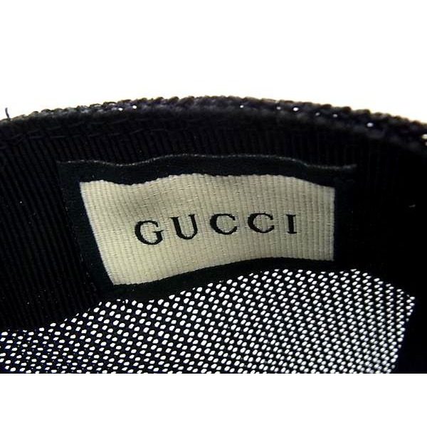 Gucci GG Pattern Nylon Baseball Cap Hat S 57 Black — view 4