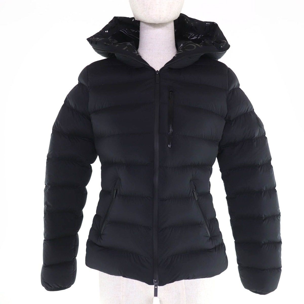 Moncler Herbe Logo Patch with Hood Down Jacket Black 0 Hanger Garment