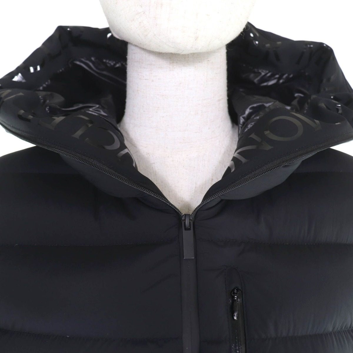 Moncler Herbe Logo Patch with Hood Down Jacket Black 0 Hanger Garment — view 4