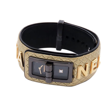 Chanel Coco Cyber Gold Black SS Diamond Calfskin Quilted Stitch Limited Edition — view 2