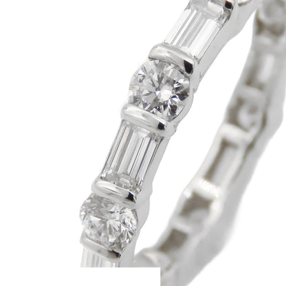 Harry Winston Round Emerald Cut Bar Set Platinum Diamond Full Eternity — view 2