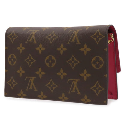 Louis Vuitton Portefeuille Flor Chain Fuchsia Monogram Clutch Shoulder Bag — view 2