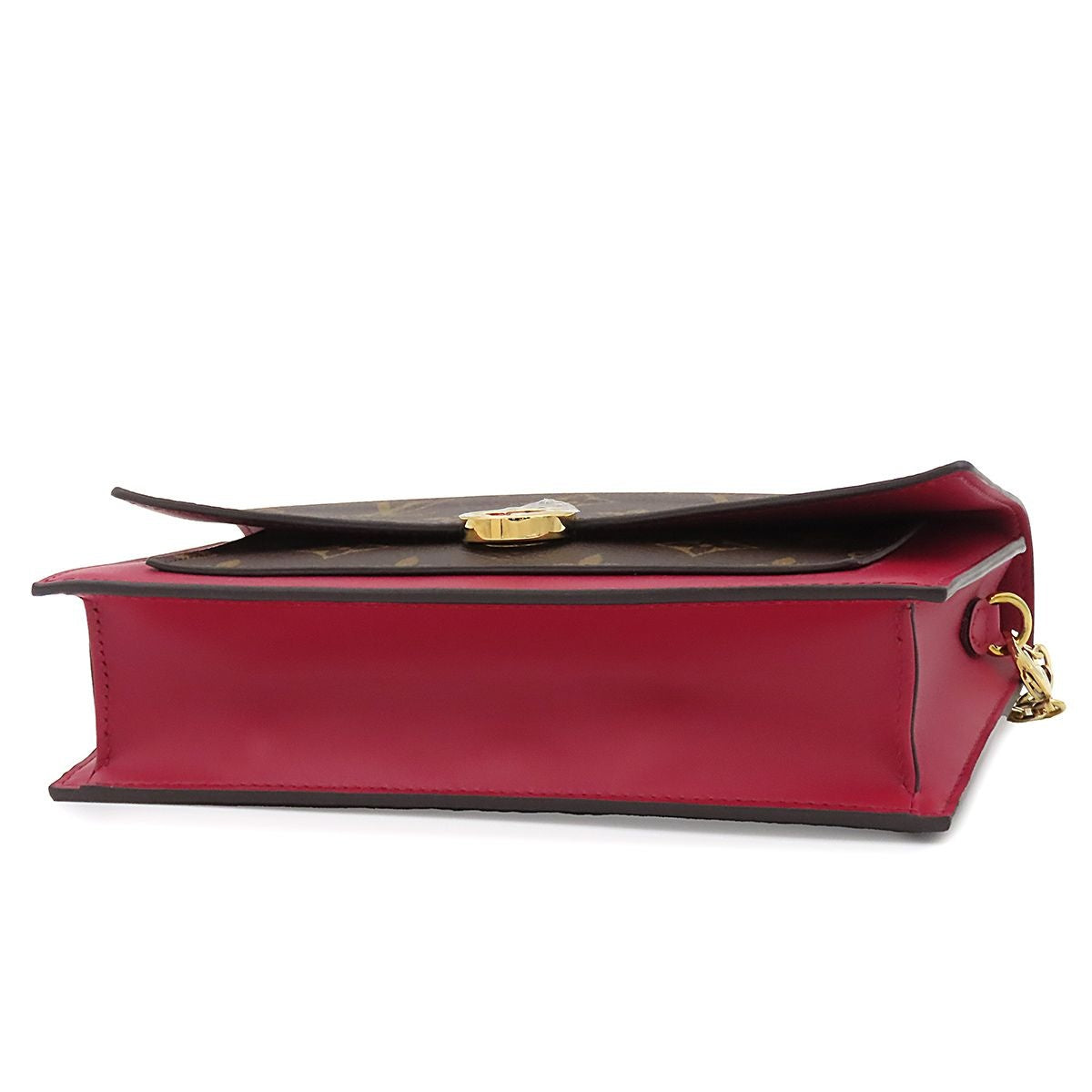 Louis Vuitton Portefeuille Flor Chain Fuchsia Monogram Clutch Shoulder Bag — view 3