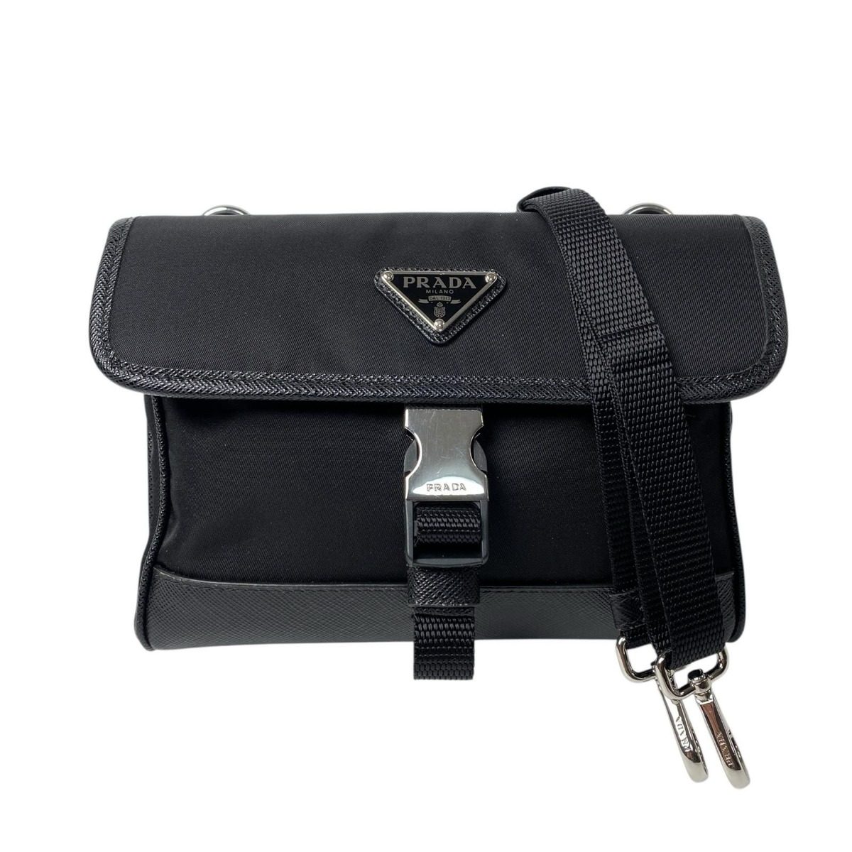 Prada Mini Shoulder Bag Nylon Saffiano Leather