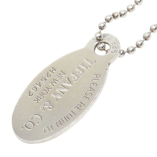 Tiffany & Co. Return to Oval Tag Long Necklace Ball Chain Silver