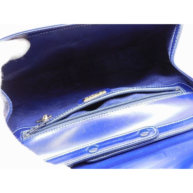 Gucci Vintage Leather Navy Shoulder Bag Ribbon — view 3