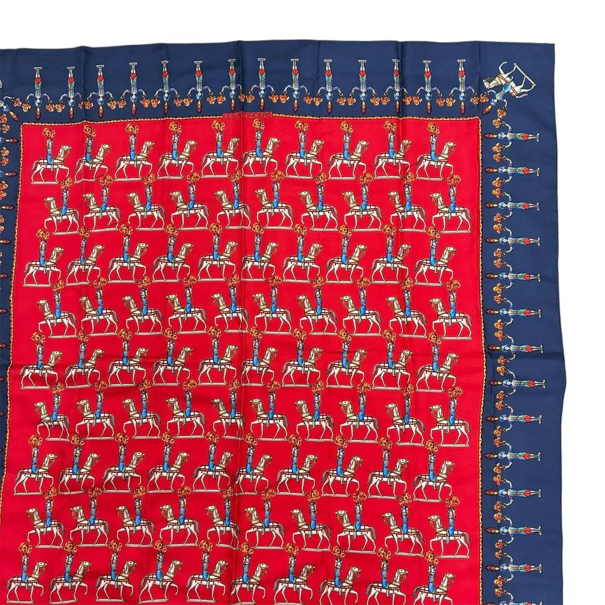 Hermes les Artificiers Fireworks Artist Carre 90 Scarf Red` Maybe — view 3