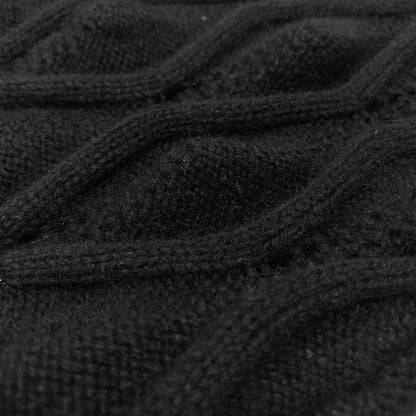 Dior Long Sleeve Knit Cable Sweater Top M Black — view 6