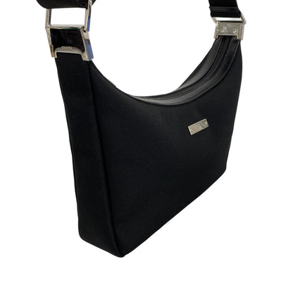 Gucci Shoulder Bag Canvas Black Silver — view 2