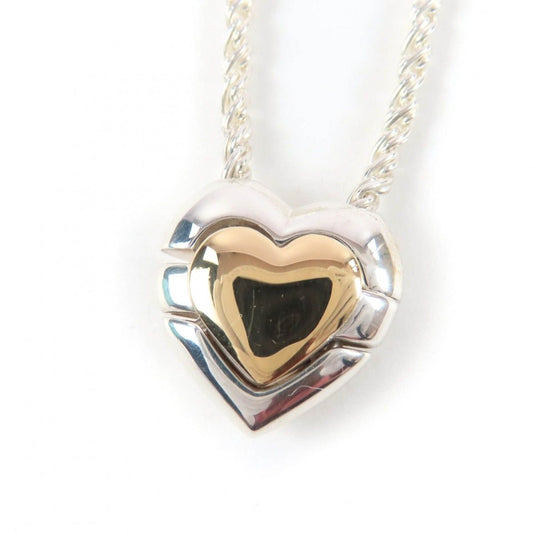 Tiffany & Co 925 Puzzle Heart Necklace Pendant Silver Gold Box Weight