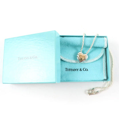 Tiffany & Co 925 Puzzle Heart Necklace Pendant Silver Gold Box Weight — view 2
