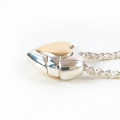 Tiffany & Co 925 Puzzle Heart Necklace Pendant Silver Gold Box Weight — view 5