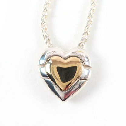 Tiffany & Co 925 Puzzle Heart Necklace Pendant Silver Gold Box Weight — view 6