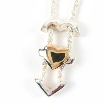 Tiffany & Co 925 Puzzle Heart Necklace Pendant Silver Gold Box Weight — view 7