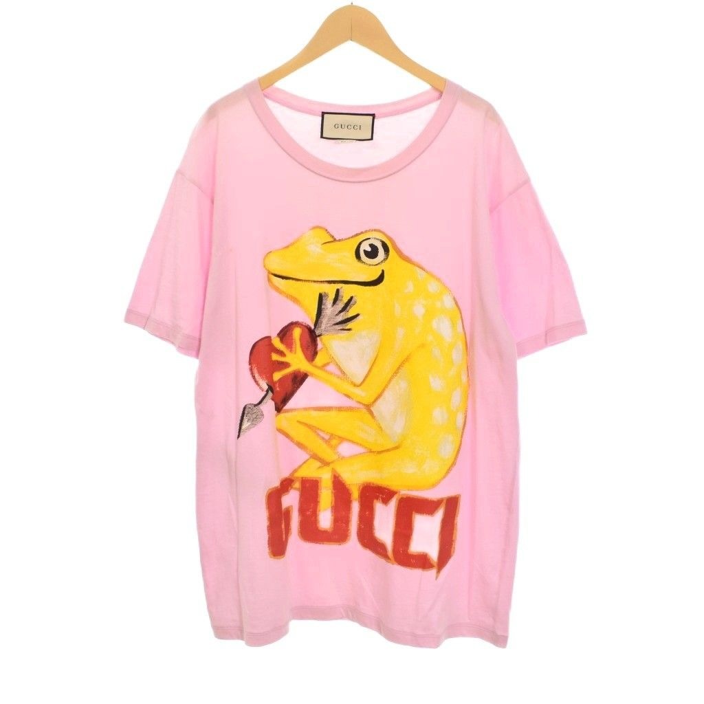 Gucci Frog Print T-Shirt Short Sleeve L Pink