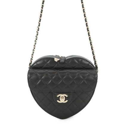 Chanel Chain Shoulder Bag Quilted Heart