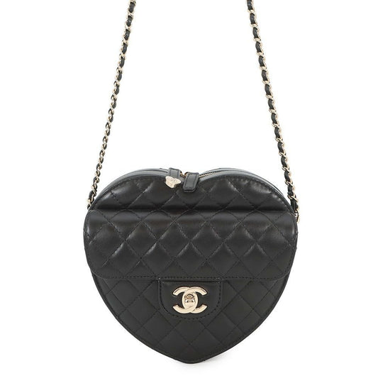 Chanel Chain Shoulder Bag Quilted Heart