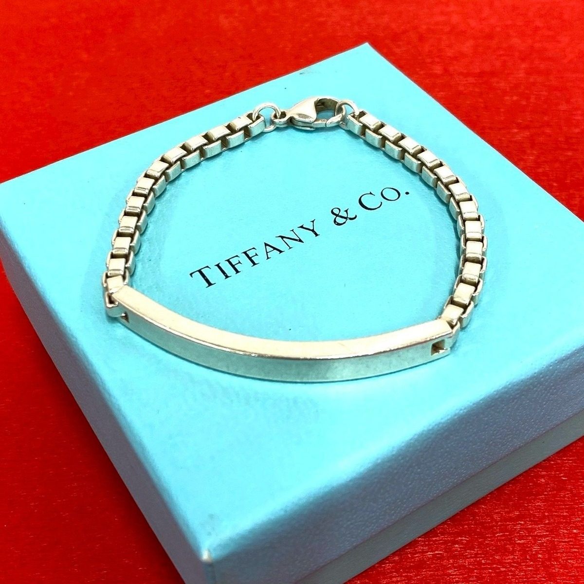 Tiffany & Co Venetian ID Bracelet 925 Chain Bangle Silver