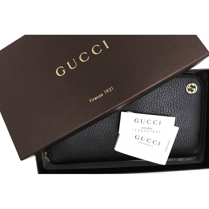 Gucci Long Wallet Men Leather Black — view 7