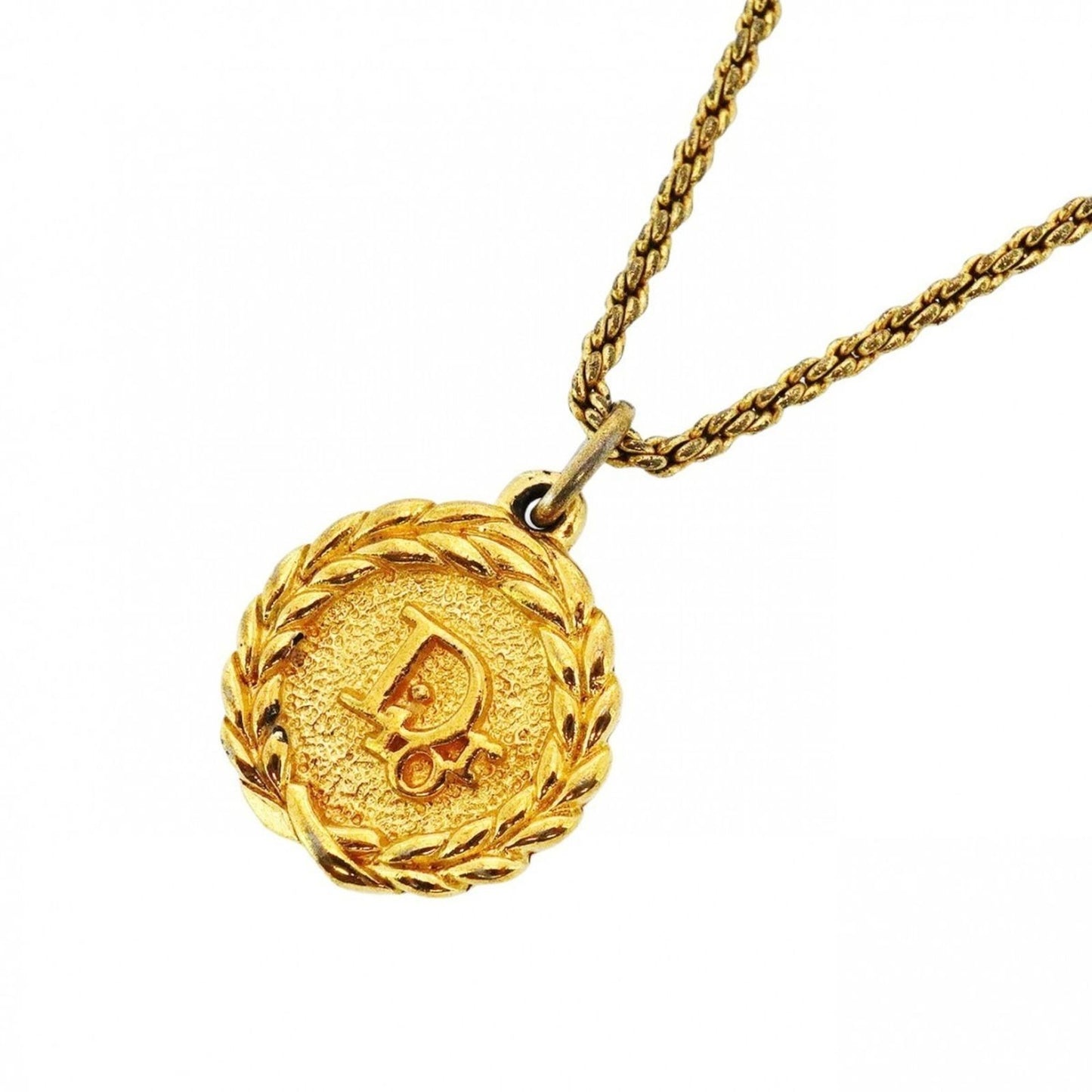 Christian Dior Vintage DIOR Gold Plated Necklace Medallion