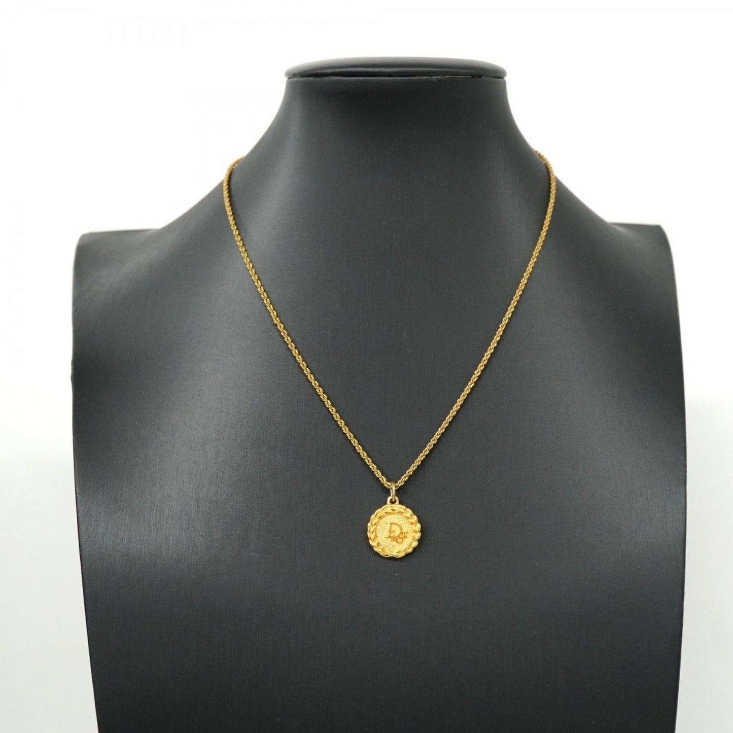 Christian Dior Vintage DIOR Gold Plated Necklace Medallion