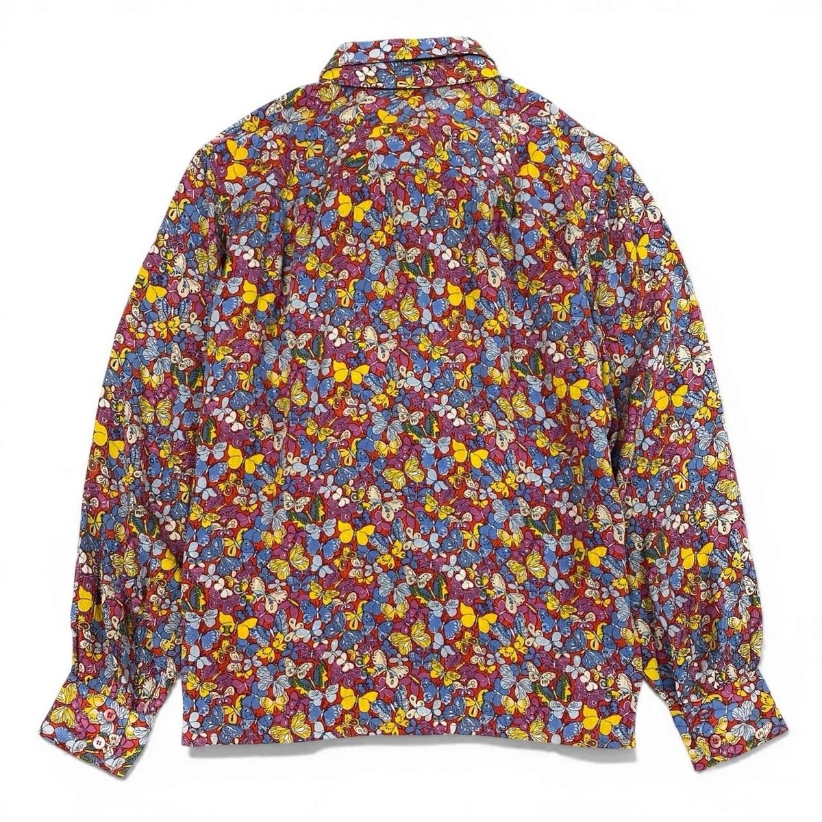 Celine Ed7 Vintage Butterfly Pattern Silk Shirt Blouse 40 — view 2