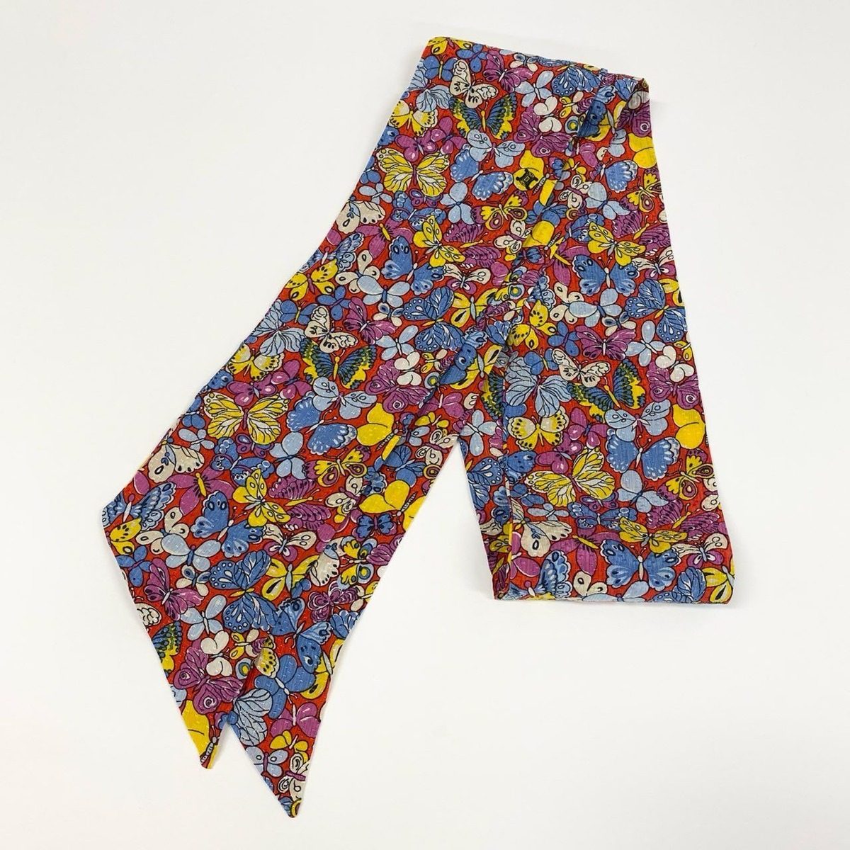 Celine Ed7 Vintage Butterfly Pattern Silk Shirt Blouse 40 — view 6