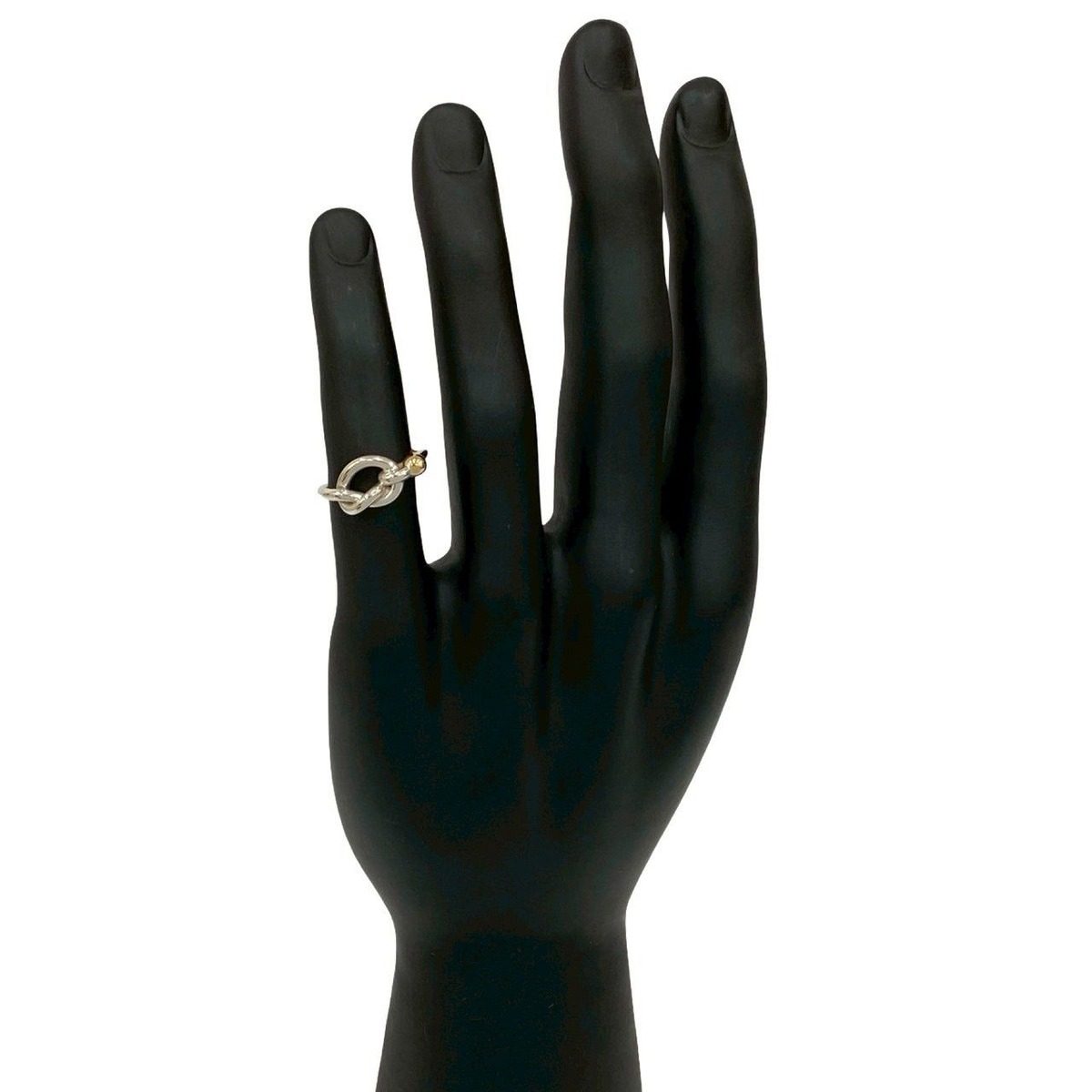 Tiffany & Co Love Knot Ring Hook Eye 18k Yellow Gold Silver — view 2