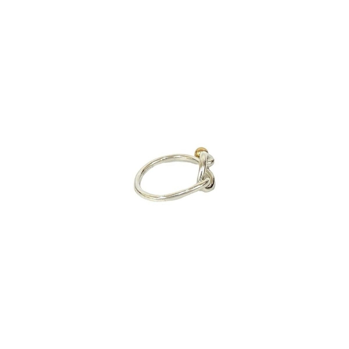 Tiffany & Co Love Knot Ring Hook Eye 18k Yellow Gold Silver — view 6