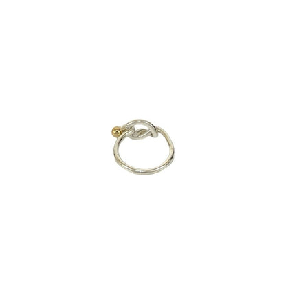Tiffany & Co Love Knot Ring Hook Eye 18k Yellow Gold Silver — view 7