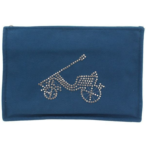 Hermes Voiture Petit Duc Cotton Design Pouch Accessories Pochette