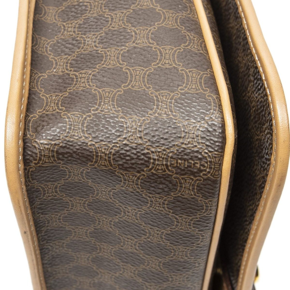 Celine Flap Cross Brown Beige Macadam Canvas Crossbody — view 8